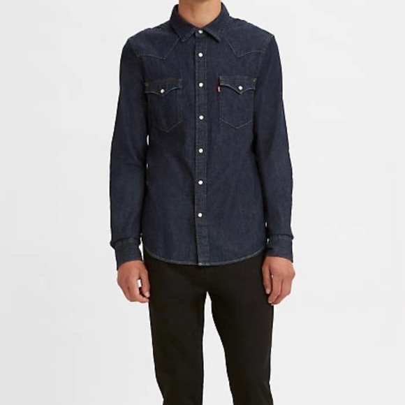 Levi’s The Western Standard Fit Denim Shirt Dark Wash Size 2XL NEW WITH TAGS - Picture 1 of 7